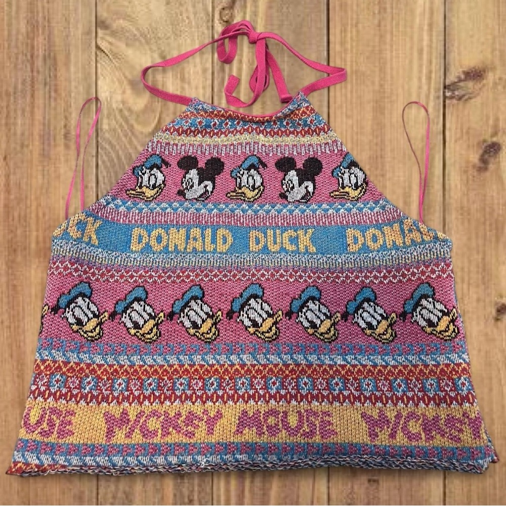 Zara Disney Knit Halter Top with Characters